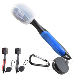 高爾夫球桿清潔刷 球頭雙面清潔工具 尼龍鋼毛刷清潔工具帶拉伸釦