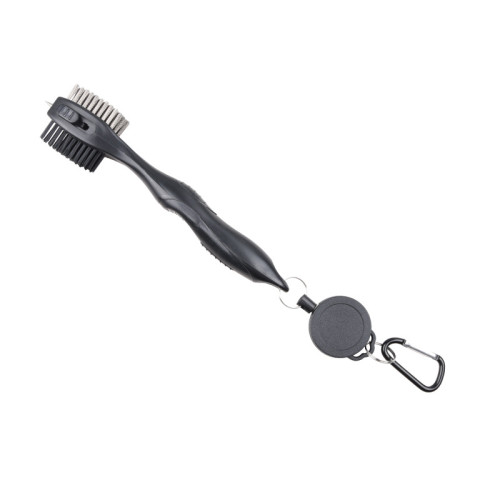 高爾夫球桿清潔刷 球頭雙面清潔工具 尼龍鋼毛刷清潔工具帶拉伸釦