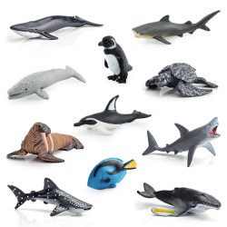 仿真海洋動物模型海象鯨鯊螃蟹海龜章魚海底生物靜態擺件