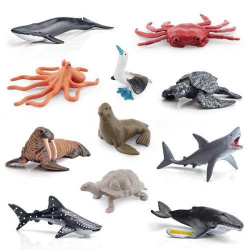 仿真海洋動物模型海象鯨鯊螃蟹海龜章魚海底生物靜態擺件 仿真海洋動物模型海象鯨鯊螃蟹海龜章魚海底生物靜態擺件
