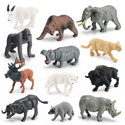 仿真森林動物模型兒童認知駝鹿灰熊眼鏡蛇獅子變色龍大象擺件 仿真森林動物模型兒童認知駝鹿灰熊眼鏡蛇獅子變色龍大象擺件