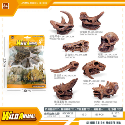 仿真史前生物靈長目動物哺乳動物頭骨模型桌面擺件彩袋裝玩具 仿真史前生物靈長目動物哺乳動物頭骨模型桌面擺件彩袋裝玩具