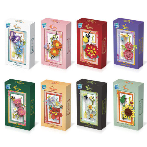 益智科教積木玩具115系列8款積木花擺台家居壁畫擺件拼裝積木 益智科教積木玩具115系列8款積木花擺台家居壁畫擺件拼裝積木