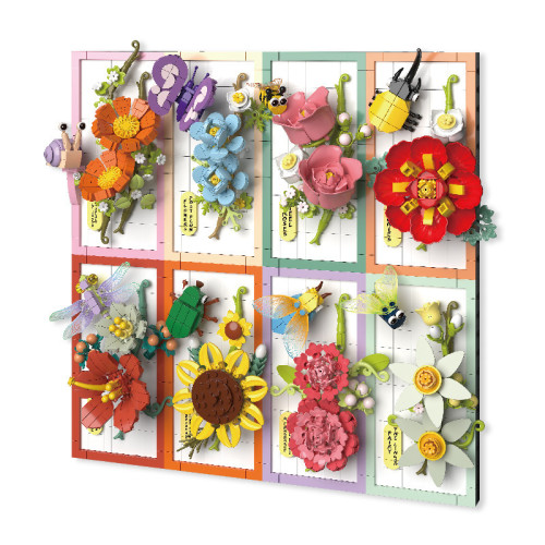 益智科教積木玩具115系列8款積木花擺台家居壁畫擺件拼裝積木 益智科教積木玩具115系列8款積木花擺台家居壁畫擺件拼裝積木