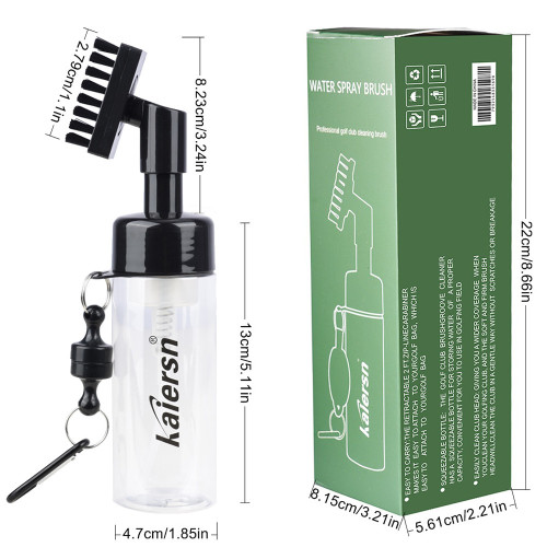 Kaiersn高爾夫球桿噴水清潔刷 透明瓶身磁吸掛扣按壓式噴水壺刷