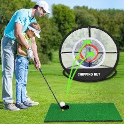  高爾夫便捷式三層網戶外訓練多層折曡切桿網