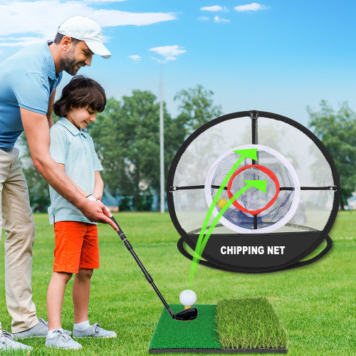 高爾夫便捷式三層網戶外訓練多層折曡切桿網 高爾夫便捷式三層網戶外訓練多層折曡切桿網