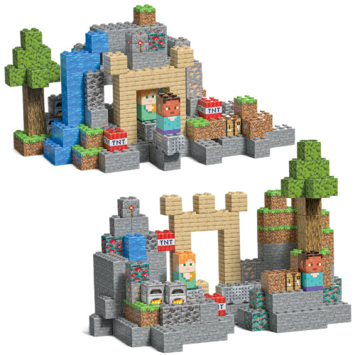 新品2CM冰雪城堡拼插積木玩具 山洞村莊旅行建築拼搭積木套裝