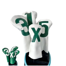 高爾夫球桿套135 x數字款木桿套白綠兩色可選