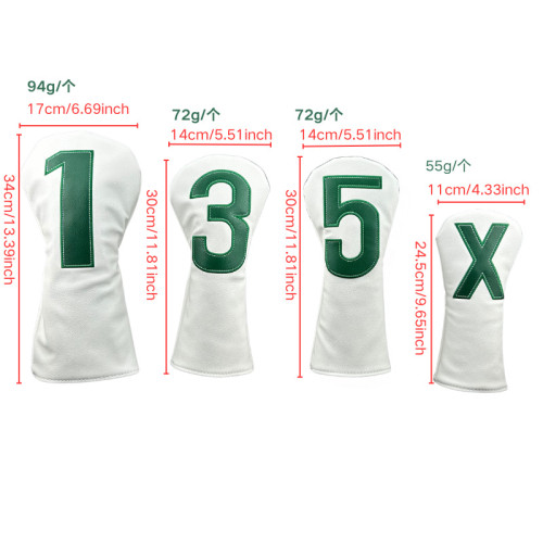 高爾夫球桿套135 x數字款木桿套白綠兩色可選 高爾夫球桿套135 x數字款木桿套白綠兩色可選