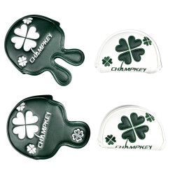 高爾夫小半圓推桿桿套刺綉帶梗四葉草帽套磁吸款