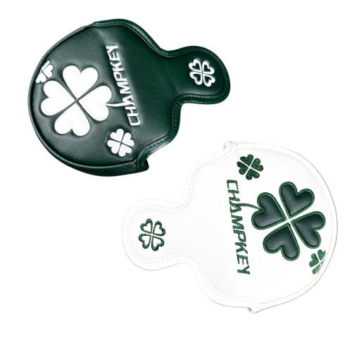 高爾夫小半圓推桿桿套刺綉帶梗四葉草帽套磁吸款 高爾夫小半圓推桿桿套刺綉帶梗四葉草帽套磁吸款