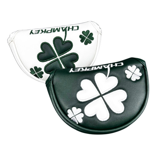 高爾夫小半圓推桿桿套刺綉帶梗四葉草帽套磁吸款 高爾夫小半圓推桿桿套刺綉帶梗四葉草帽套磁吸款