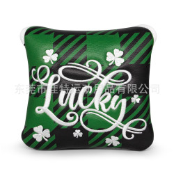 高爾夫球桿套四方推桿保護套四葉草PU防水刺綉PUTTER