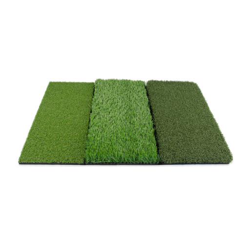 高爾夫三合一折曡打擊墊可攜式長短草推桿練習器室內仿真草揮桿墊