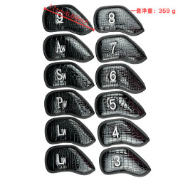 高爾夫鐵桿套鱷魚紋PU皮革魔術貼12個裝