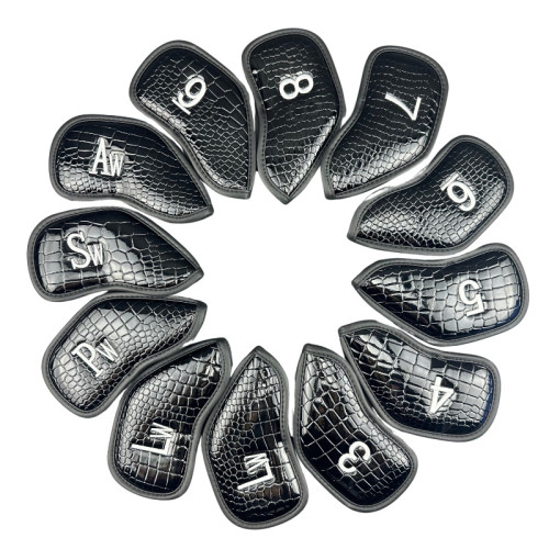 高爾夫鐵桿套鱷魚紋PU皮革魔術貼12個裝
