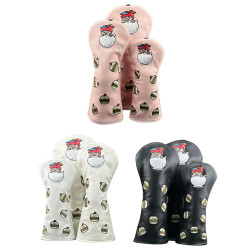 高爾夫漢堡圖案木桿頭套一三五號木球頭保護套帽套