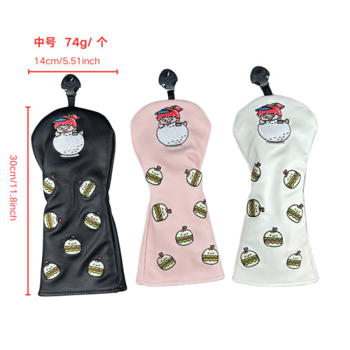 高爾夫漢堡圖案木桿頭套一三五號木球頭保護套帽套 高爾夫漢堡圖案木桿頭套一三五號木球頭保護套帽套