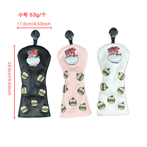 高爾夫漢堡圖案木桿頭套一三五號木球頭保護套帽套 高爾夫漢堡圖案木桿頭套一三五號木球頭保護套帽套