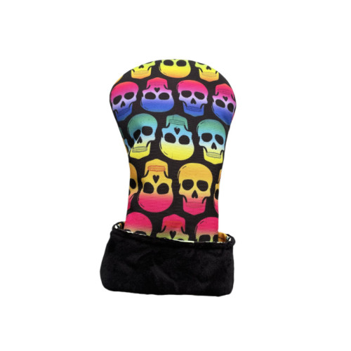 出口幻彩骷髏高爾夫球桿套保護套 木桿套 golf一字半圓方形推桿套