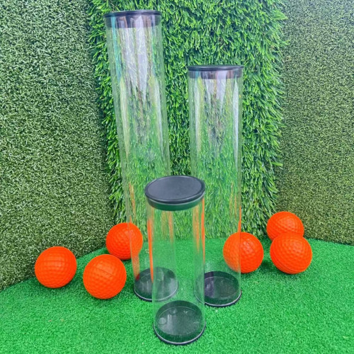 高爾夫球裝球筒球琯PVC透明圓琯帶蓋直徑45MM可裝3粒5粒6粒球