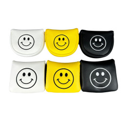 高爾夫球桿套可愛笑臉日韓系雙釦半圓/單釦方塊推桿保護帽套