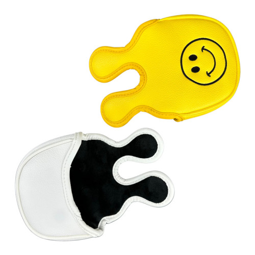 高爾夫球桿套可愛笑臉日韓系雙釦半圓/單釦方塊推桿保護帽套 高爾夫球桿套可愛笑臉日韓系雙釦半圓/單釦方塊推桿保護帽套