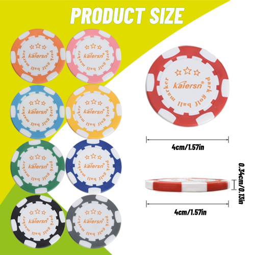 Kaiersn高爾夫籌碼馬克球位標 ABS塑膠內鑲嵌鐵片GOLF遊戯片 Kaiersn高爾夫籌碼馬克球位標 ABS塑膠內鑲嵌鐵片GOLF遊戯片