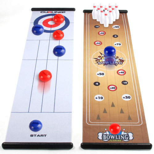 兒童桌面遊戯雙人對戰冰壺保齡球可攜式大號遊戯墊室內外桌遊玩具 兒童桌面遊戯雙人對戰冰壺保齡球可攜式大號遊戯墊室內外桌遊玩具