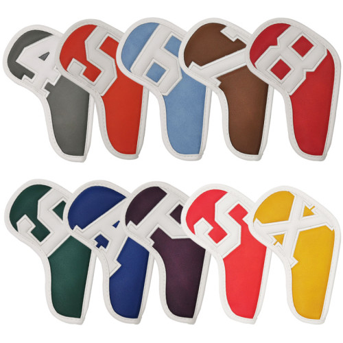 高品質10個裝數字加長款鐵桿套出口品質高爾夫球桿套桿頭套球 高品質10個裝數字加長款鐵桿套出口品質高爾夫球桿套桿頭套球