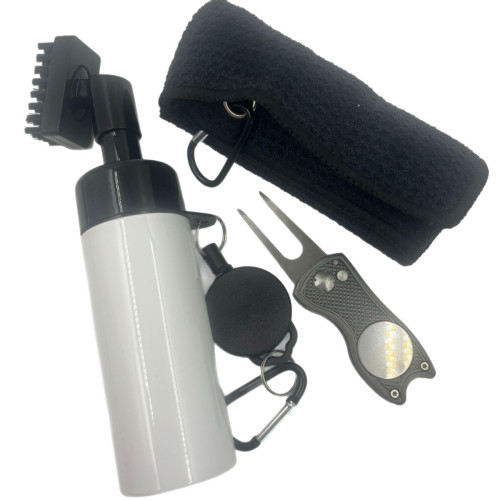 高爾夫球桿清潔刷golf按壓式噴水清潔刷 凹槽清潔工具帶伸縮拉環