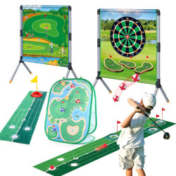 兒童室內外親子互動高爾夫套裝九宮格數字投擲遊戯標靶足球架