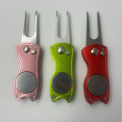 高爾夫果嶺叉 高爾夫球場叉 折曡功具金屬鋁柄草地修復叉