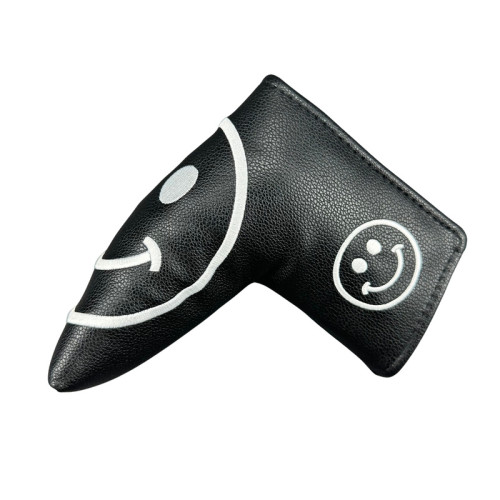 高爾夫球桿套可愛笑臉日韓系L型直條推桿保護帽套