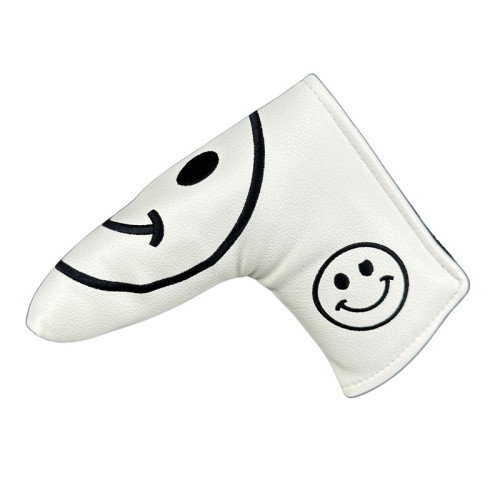 高爾夫球桿套可愛笑臉日韓系L型直條推桿保護帽套