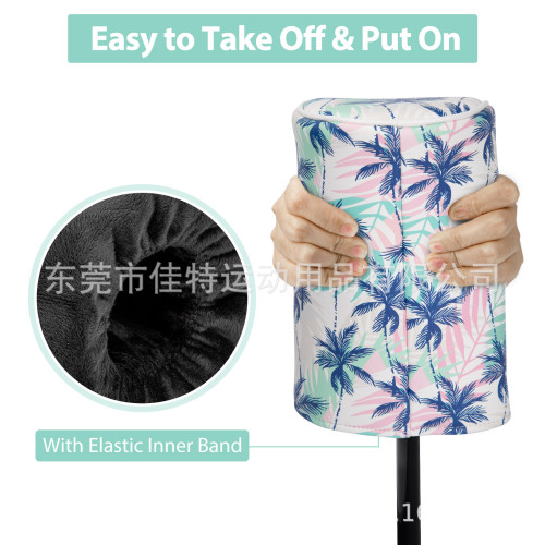 高爾夫球桿套一號木 圓筒形內置彈力松緊PU革數碼印花髮球桿套 高爾夫球桿套一號木 圓筒形內置彈力松緊PU革數碼印花髮球桿套