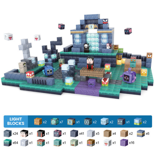 MC磁力積木套裝diy磁力方塊2cm冥界異獸190pcs萬聖節禮物