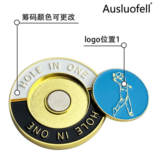  高爾夫鋅合金籌碼 雙層球位標金屬嗞吸馬克