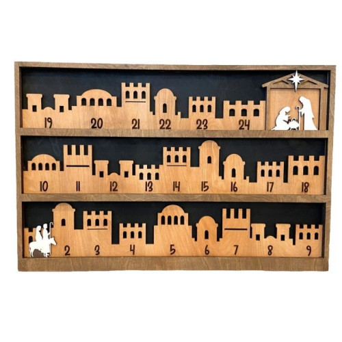 新品爆款創意耶穌降生倒計時木質日歷聖誕節日裝飾家居裝飾品擺件 新品爆款創意耶穌降生倒計時木質日歷聖誕節日裝飾家居裝飾品擺件