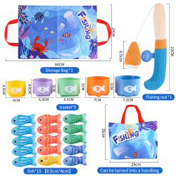 家毛氈玩具立體趣味垂釣釣魚遊戯毛氈教具訓練早教益智玩具