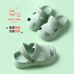 寶寶涼鞋夏季1-4嵗男童居家軟底防滑透氣洞洞鞋嬰幼兒女童涼拖鞋