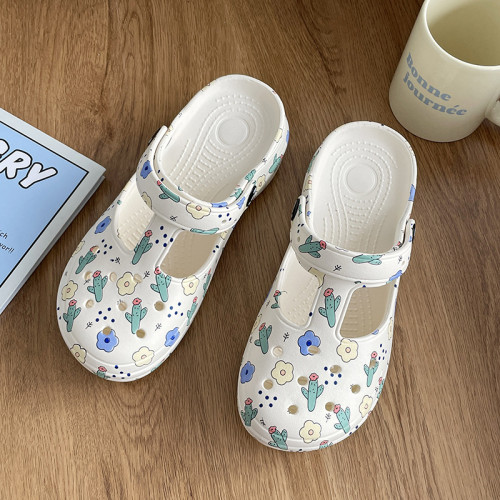 瑪麗珍洞洞鞋女夏涼鞋防滑沙灘鞋軟底果凍鞋韓版包頭塑膠外穿拖鞋 瑪麗珍洞洞鞋女夏涼鞋防滑沙灘鞋軟底果凍鞋韓版包頭塑膠外穿拖鞋