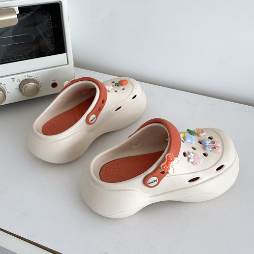 厚底EVA洞洞鞋女夏季外穿松糕底包頭半拖防滑時尚增高沙灘涼拖鞋 厚底EVA洞洞鞋女夏季外穿松糕底包頭半拖防滑時尚增高沙灘涼拖鞋