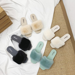 2026秋冬新款時尚毛毛拖鞋女外穿ins居家室內拖鞋女士冬slippers