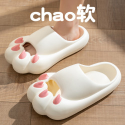 2023夏季新款貓爪拖鞋女外穿踩屎感可愛情侶室內家居防滑涼拖鞋男