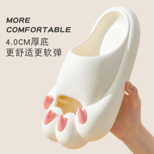 2023夏季新款貓爪拖鞋女外穿踩屎感可愛情侶室內家居防滑涼拖鞋男