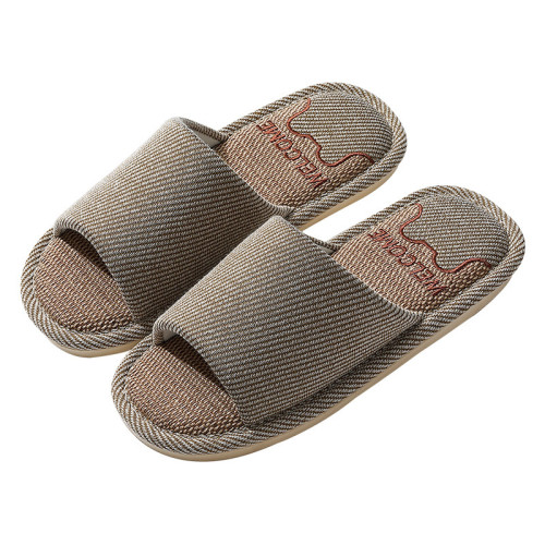 亞麻拖鞋女士春秋室內家居靜音吸汗厚底防滑四季家用棉麻布拖鞋男 亞麻拖鞋女士春秋室內家居靜音吸汗厚底防滑四季家用棉麻布拖鞋男