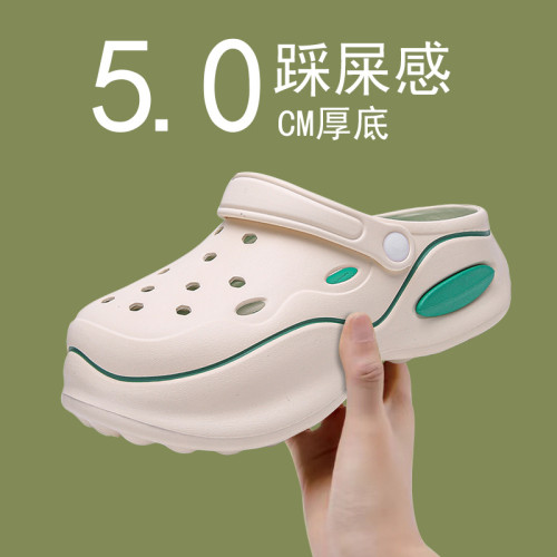 新款夏季高跟包頭拖鞋洞洞鞋女款防滑網紅同款外穿增高厚底防滑 新款夏季高跟包頭拖鞋洞洞鞋女款防滑網紅同款外穿增高厚底防滑