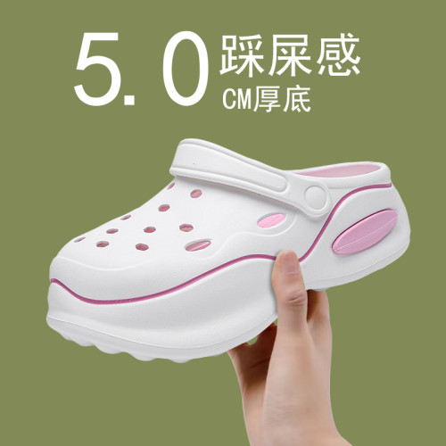 新款夏季高跟包頭拖鞋洞洞鞋女款防滑網紅同款外穿增高厚底防滑 新款夏季高跟包頭拖鞋洞洞鞋女款防滑網紅同款外穿增高厚底防滑